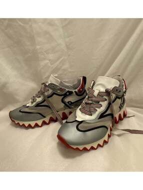 Christian Louboutin Sharkina Mesh Sneaker Grey White Red
